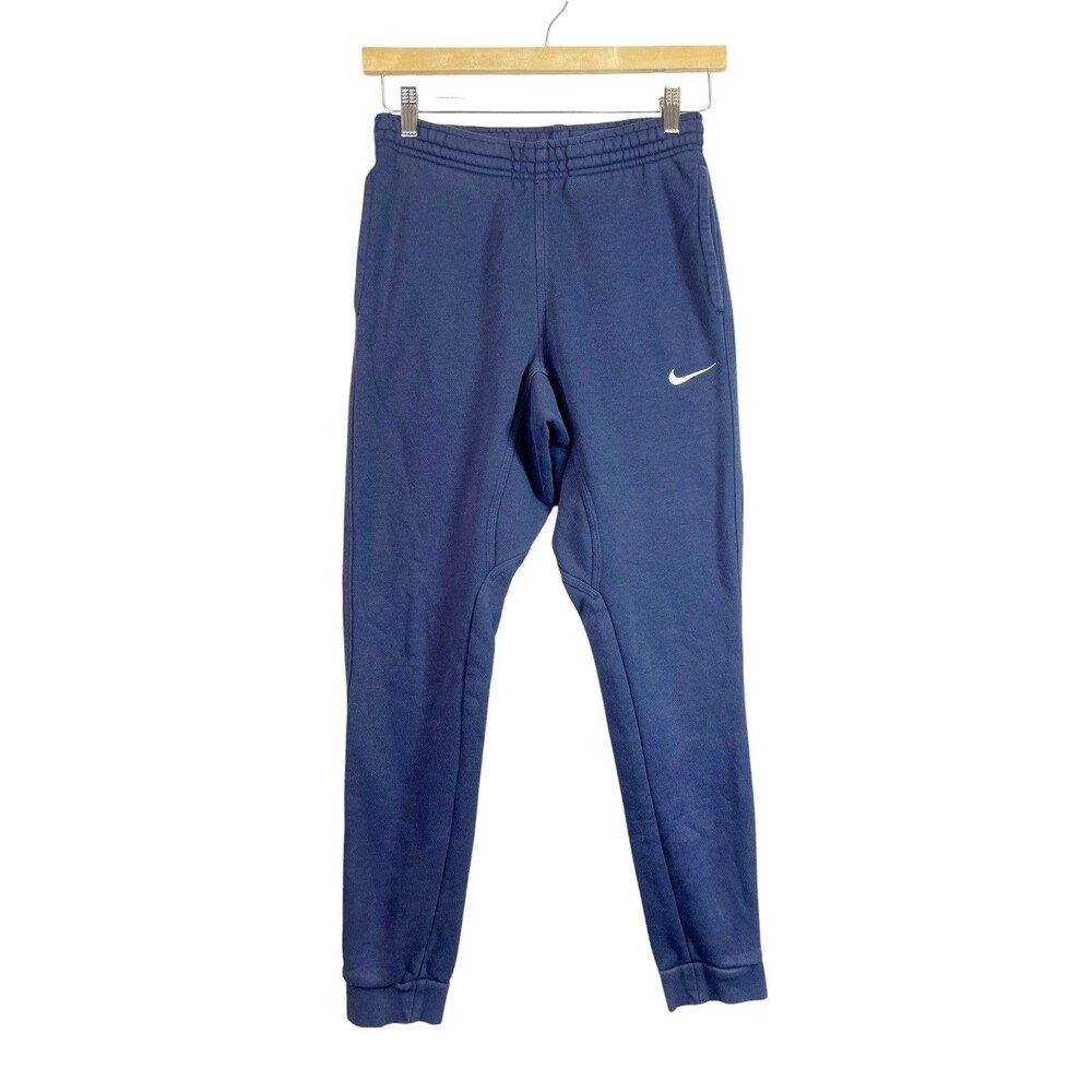 Nike Mens Small Blue Fleece Tapered Jogger Pants Sweatpants Athletic Lounge Gym